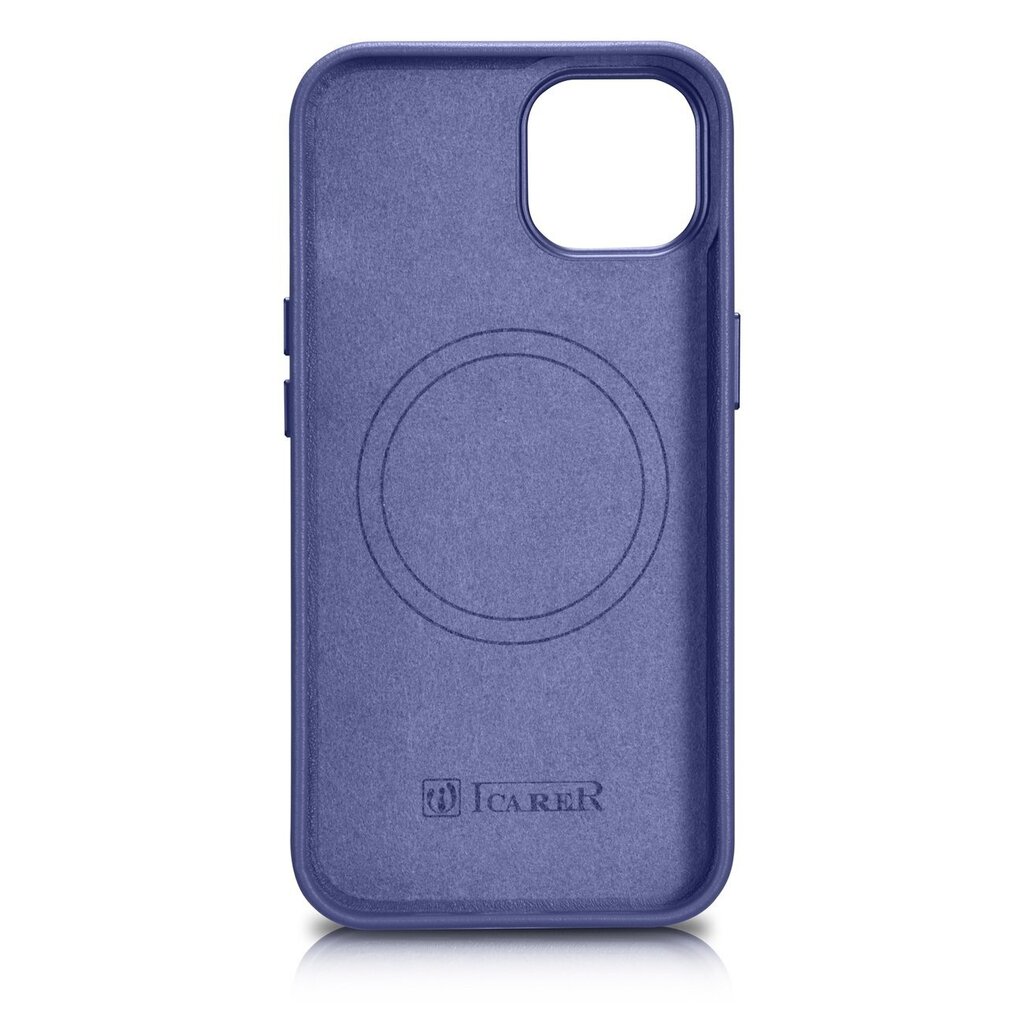 iCarer Leather iPhone 14 Plus light purple (MagSafe compatible) hind ja info | Telefonide kaitsekaaned ja -ümbrised | hansapost.ee