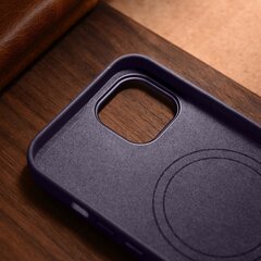 iCarer Leather iPhone 14 Plus dark purple (MagSafe compatible) цена и информация | Чехлы для телефонов | hansapost.ee