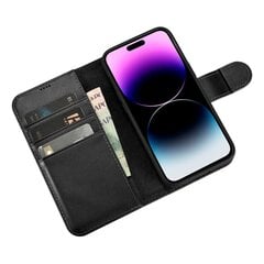 iCarer 2in1 iPhone 14 Pro Max Leather Flip Anti-RFID black (WMI14220728-BK) цена и информация | Чехлы для телефонов | hansapost.ee