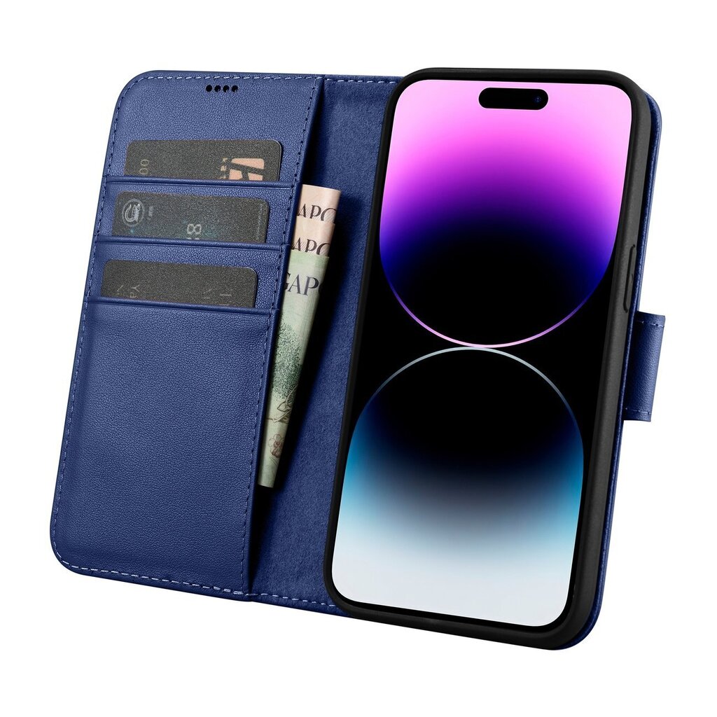 iCarer 2in1 iPhone 14 Pro FlipAnti-RFID blue (WMI14220726-BU) цена и информация | Telefonide kaitsekaaned ja -ümbrised | hansapost.ee