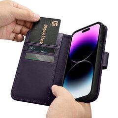Чехол iCarer 2in1 для iPhone 14 Pro FlipAnti-RFID, темно-фиолетовый (WMI14220726-DP) цена и информация | Чехлы для телефонов | hansapost.ee