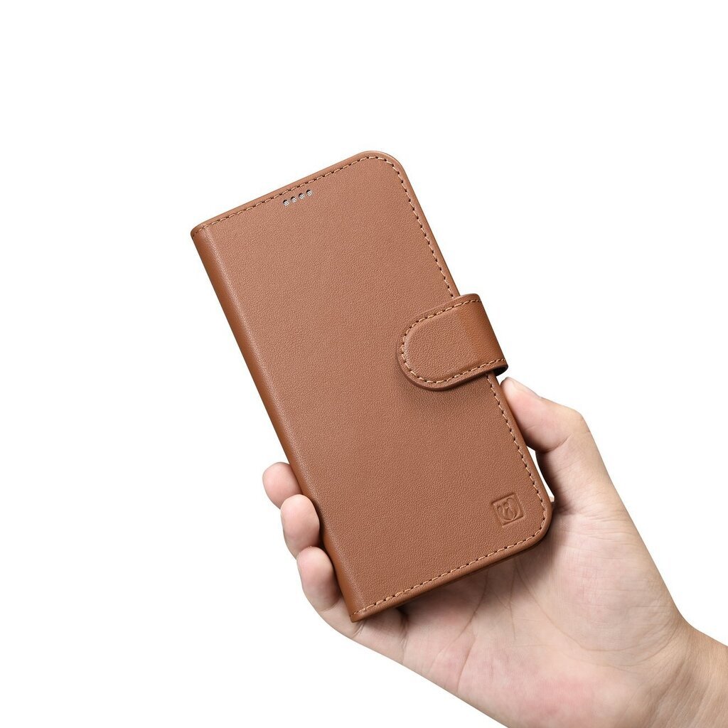 iCarer 2in1 iPhone 14 Flip Leather Anti-RFID Brown (WMI14220725-BN) hind ja info | Telefonide kaitsekaaned ja -ümbrised | hansapost.ee