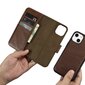 iCarer 2in1 iPhone 14 FlipAnti-RFID brown (WMI14220721-BN) цена и информация | Telefonide kaitsekaaned ja -ümbrised | hansapost.ee