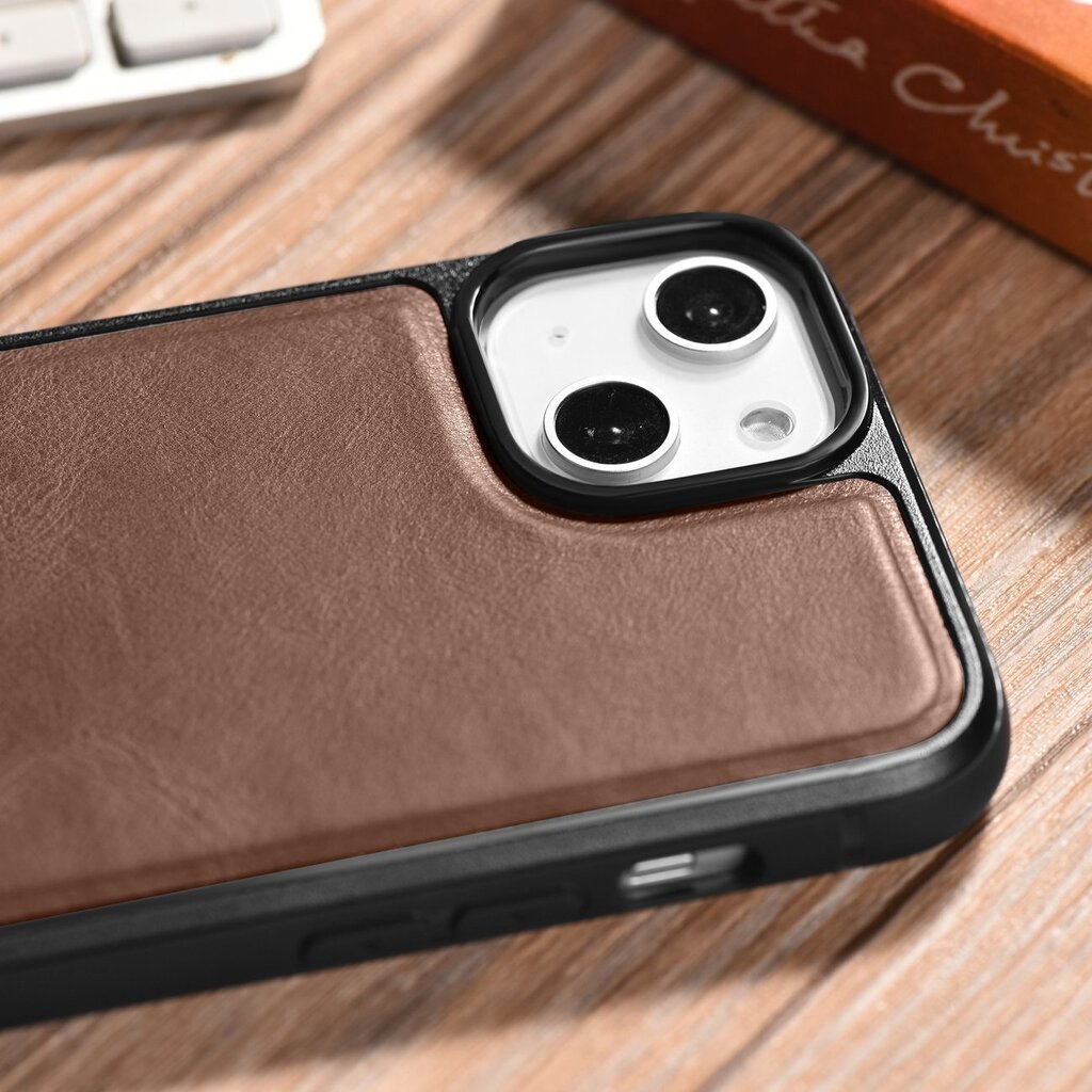 iCarer Leather iPhone 14 Plus (MagSafe compatible) brown (WMI14220719-BN) цена и информация | Telefonide kaitsekaaned ja -ümbrised | hansapost.ee