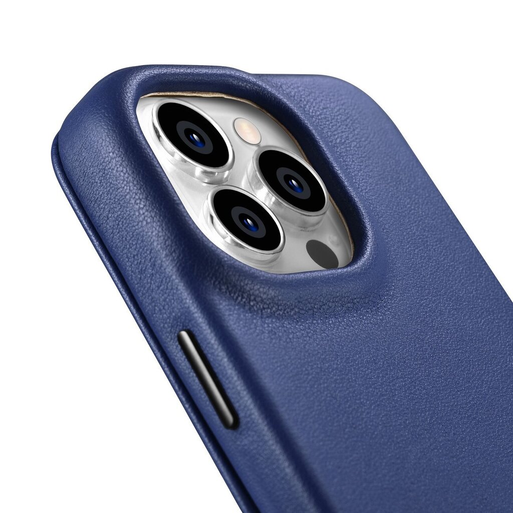iCarer Leather iPhone 14 Pro Max Flip Magnetic MagSafe Blue (WMI14220716-BU) hind ja info | Telefonide kaitsekaaned ja -ümbrised | hansapost.ee