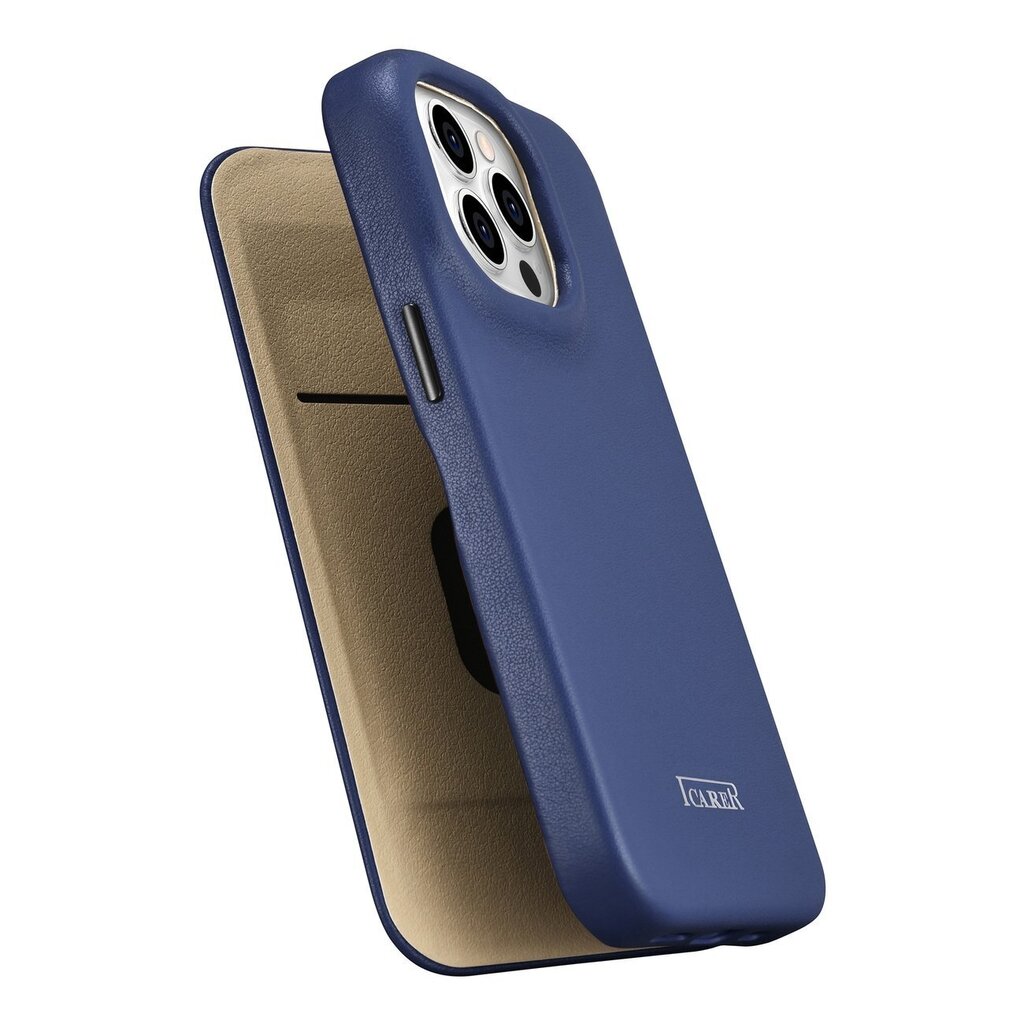 iCarer Leather iPhone 14 Pro Max Flip Magnetic MagSafe Blue (WMI14220716-BU) hind ja info | Telefonide kaitsekaaned ja -ümbrised | hansapost.ee