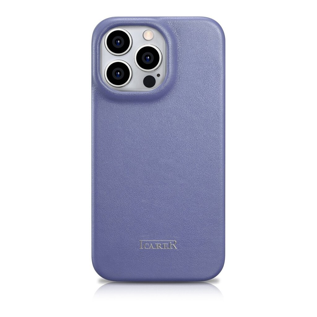 iCarer Leather iPhone 14 Pro Max Flip Magnetic MagSafe Light Purple (WMI14220716-LP) цена и информация | Telefonide kaitsekaaned ja -ümbrised | hansapost.ee