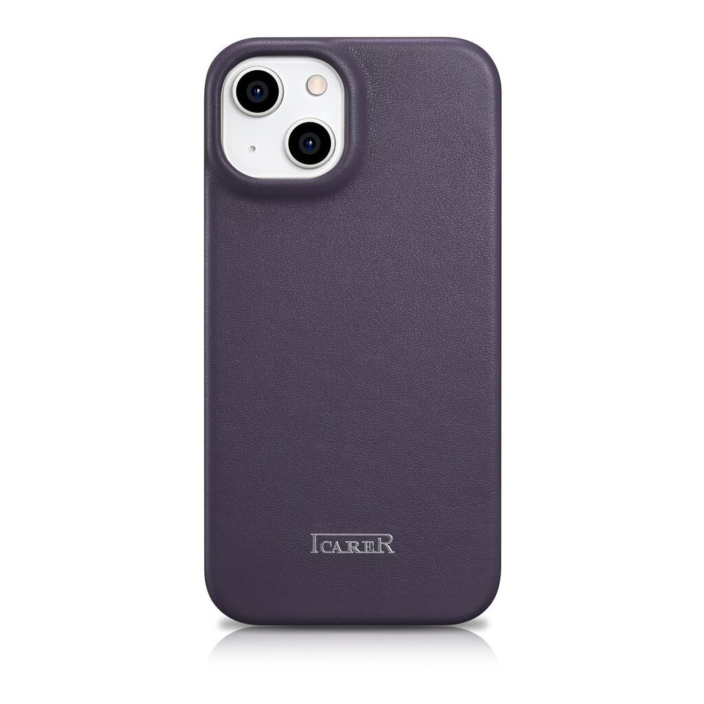 iCarer Leather iPhone 14 Plus Flip Magnetic MagSafe Leather Dark Purple (WMI14220715-DP) цена и информация | Telefonide kaitsekaaned ja -ümbrised | hansapost.ee