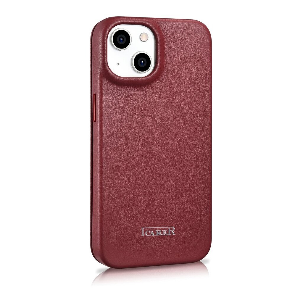 iCarer Leather iPhone 14 Plus Flip Magnetic MagSafe Red (WMI14220715-RD) hind ja info | Telefonide kaitsekaaned ja -ümbrised | hansapost.ee