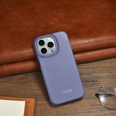 Кожаный чехол iCarer для iPhone14 Pro Flip Magnetic MagSafe светло-фиолетовый (WMI14220714-LP) цена и информация | Чехлы для телефонов | hansapost.ee
