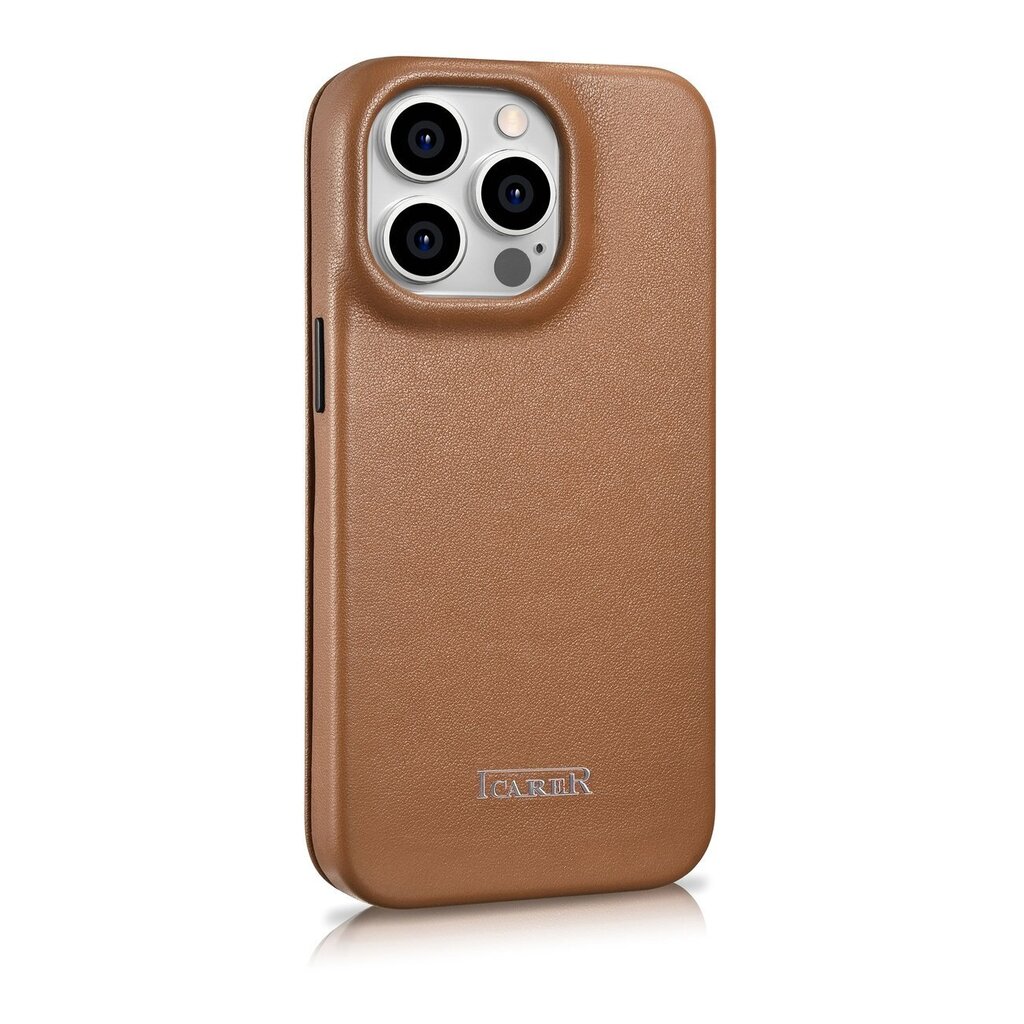 iCarer Leather iPhone 14 Pro Flip Magnetic MagSafe Brown (WMI14220714-BN) hind ja info | Telefonide kaitsekaaned ja -ümbrised | hansapost.ee