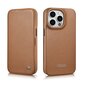 iCarer Leather iPhone 14 Pro Flip Magnetic MagSafe Brown (WMI14220714-BN) hind ja info | Telefonide kaitsekaaned ja -ümbrised | hansapost.ee