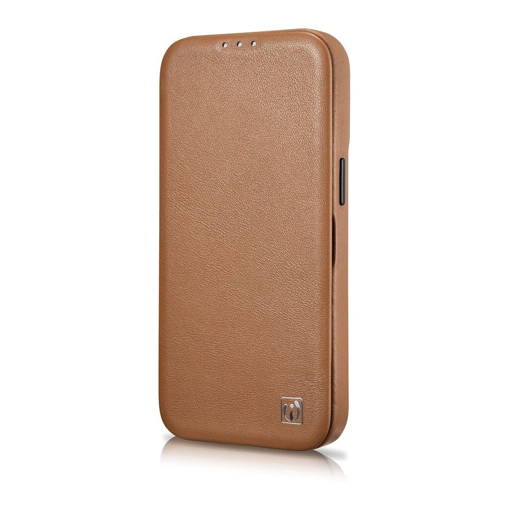 iCarer Leather iPhone 14 Pro Flip Magnetic MagSafe Brown (WMI14220714-BN) hind ja info | Telefonide kaitsekaaned ja -ümbrised | hansapost.ee