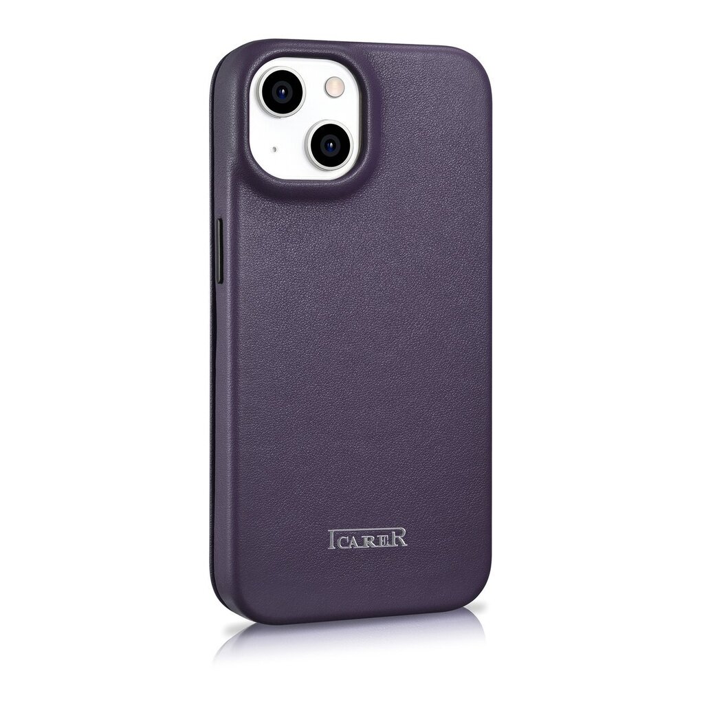 iCarer Leather iPhone 14 Flip Magnetic MagSafe Leather Dark Purple (WMI14220713-DP) цена и информация | Telefonide kaitsekaaned ja -ümbrised | hansapost.ee