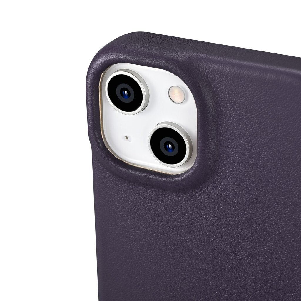 iCarer Leather iPhone 14 Flip Magnetic MagSafe Leather Dark Purple (WMI14220713-DP) цена и информация | Telefonide kaitsekaaned ja -ümbrised | hansapost.ee