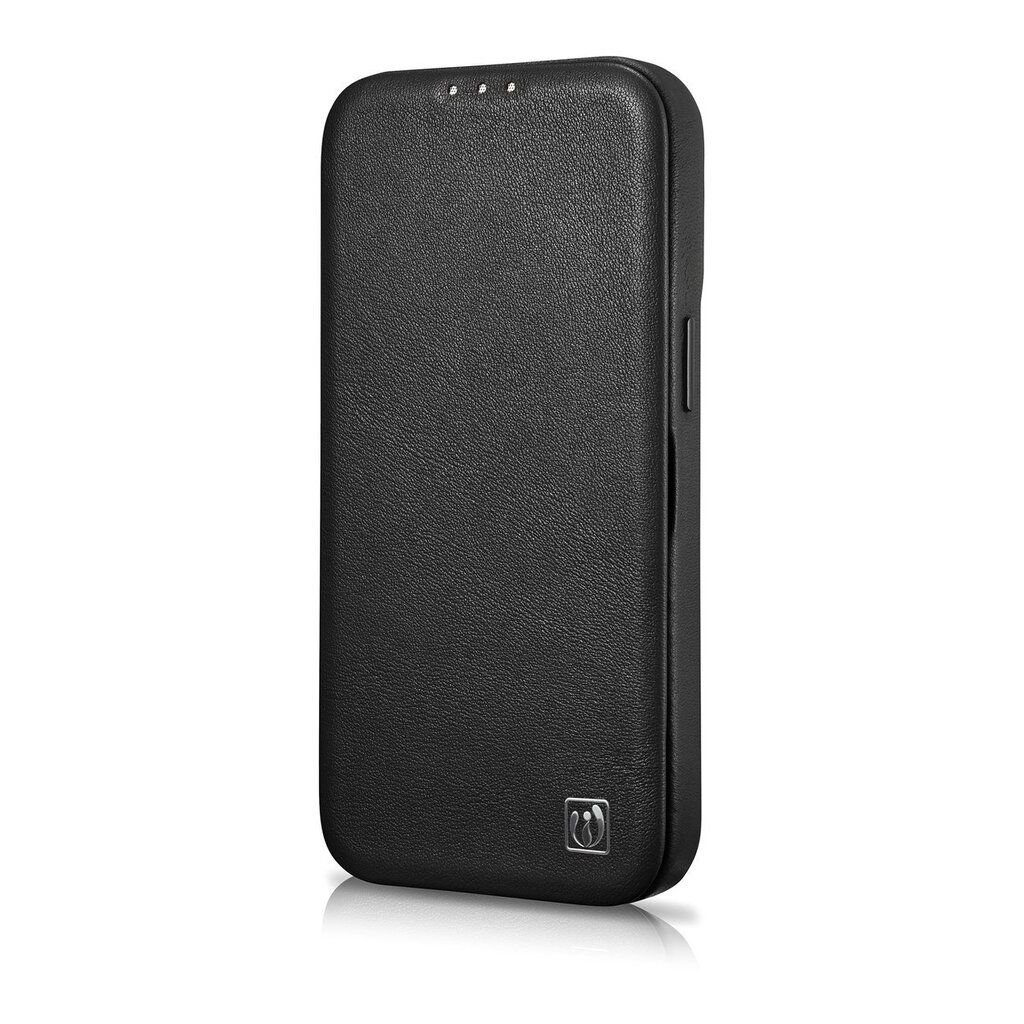 iCarer Leather iPhone 14 Flip Magnetic MagSafe Black (WMI14220713-BK) цена и информация | Telefonide kaitsekaaned ja -ümbrised | hansapost.ee