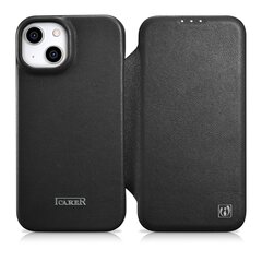 Кожаный чехол iCarer для iPhone 14 Flip с магнитным MagSafe, черный (WMI14220713-BK) цена и информация | Чехлы для телефонов | hansapost.ee