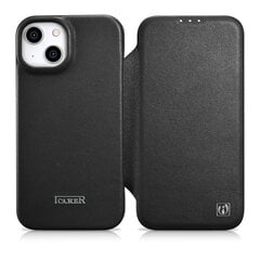 iCarer Leather iPhone 14 Flip Magnetic MagSafe Black (WMI14220713-BK) hind ja info | Telefonide kaitsekaaned ja -ümbrised | hansapost.ee