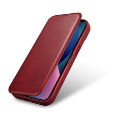 Кожаный чехол iCarer для iPhone 14 Plus Flip с магнитным MagSafe, красный (AKI14220707-RD) цена и информация | Чехлы для телефонов | hansapost.ee