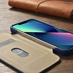 iCarer Leather iPhone 14 Flip Magnetic MagSafe Blue (AKI14220705-BU) hind ja info | Telefonide kaitsekaaned ja -ümbrised | hansapost.ee