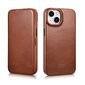 iCarer Leather iPhone 14 Flip Magnetic MagSafe Brown (AKI14220705-BN) hind ja info | Telefonide kaitsekaaned ja -ümbrised | hansapost.ee