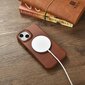 iCarer Leather iPhone 14 Flip Magnetic MagSafe Brown (AKI14220705-BN) hind ja info | Telefonide kaitsekaaned ja -ümbrised | hansapost.ee