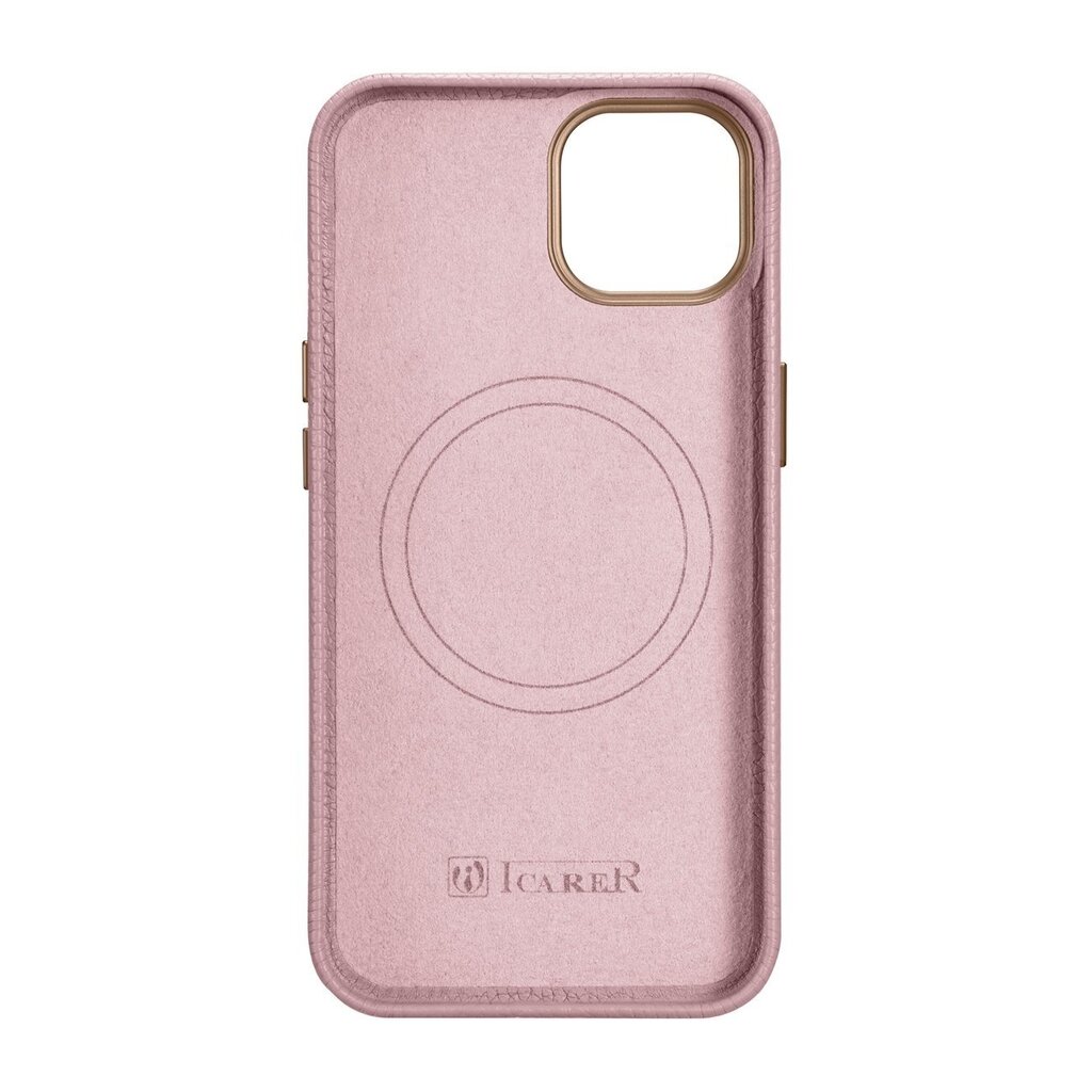 iCarer Litchi Leather iPhone 14 Magnetic MagSafe pink (WMI14220709-PK) hind ja info | Telefonide kaitsekaaned ja -ümbrised | hansapost.ee