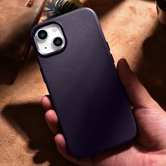Кожаный чехол iCarer для iPhone 14, темно-фиолетовый (WMI14220705-DP) (совместим с MagSafe) цена и информация | Чехлы для телефонов | hansapost.ee