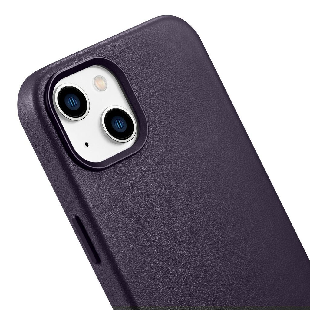 iCarer Leather iPhone 14 Dark Purple (WMI14220705-DP) (MagSafe Compatible) цена и информация | Telefonide kaitsekaaned ja -ümbrised | hansapost.ee