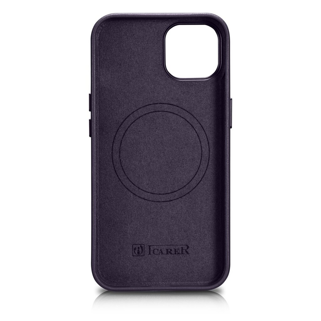 iCarer Leather iPhone 14 Dark Purple (WMI14220705-DP) (MagSafe Compatible) hind ja info | Telefonide kaitsekaaned ja -ümbrised | hansapost.ee