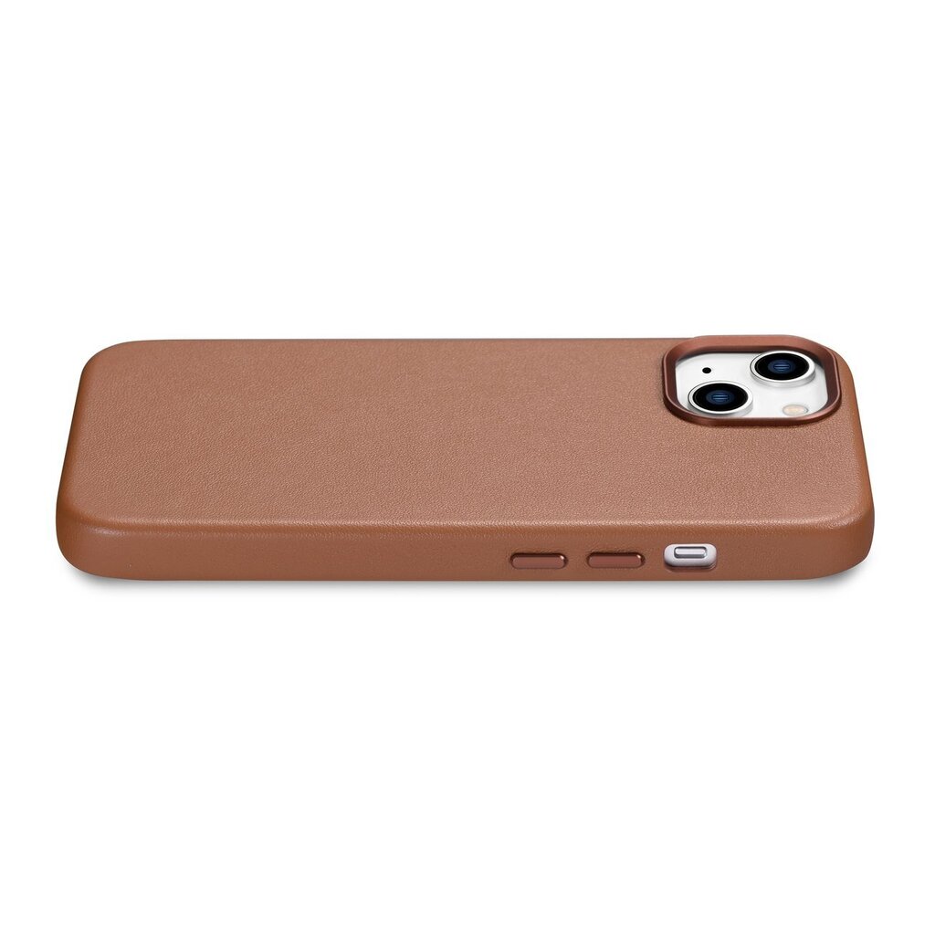 iCarer Leather iPhone 14 brown (WMI14220705-BN) (MagSafe Compatible) цена и информация | Telefonide kaitsekaaned ja -ümbrised | hansapost.ee