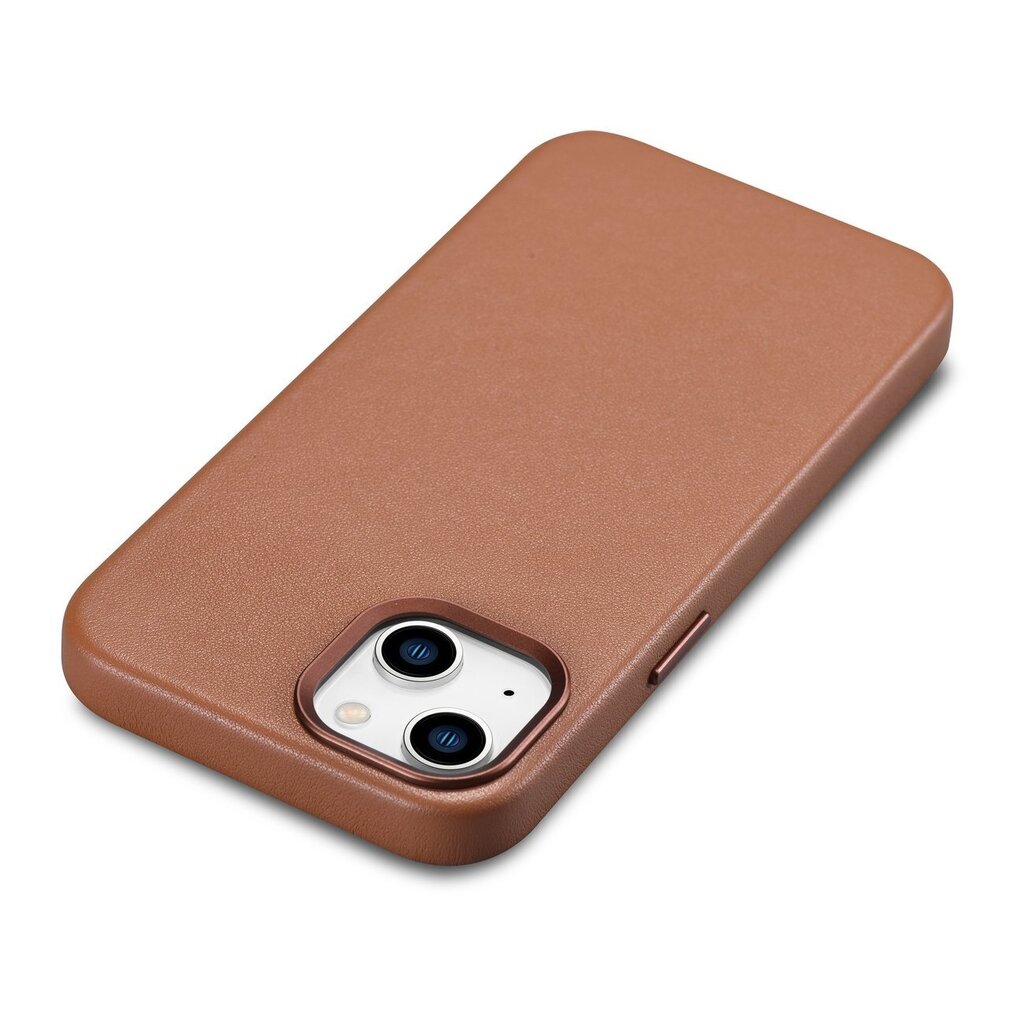 iCarer Leather iPhone 14 brown (WMI14220705-BN) (MagSafe Compatible) цена и информация | Telefonide kaitsekaaned ja -ümbrised | hansapost.ee