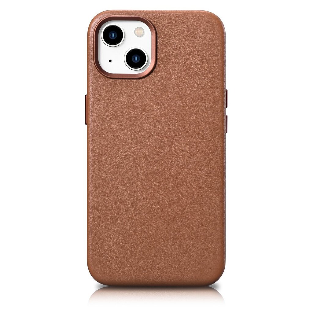 iCarer Leather iPhone 14 brown (WMI14220705-BN) (MagSafe Compatible) цена и информация | Telefonide kaitsekaaned ja -ümbrised | hansapost.ee