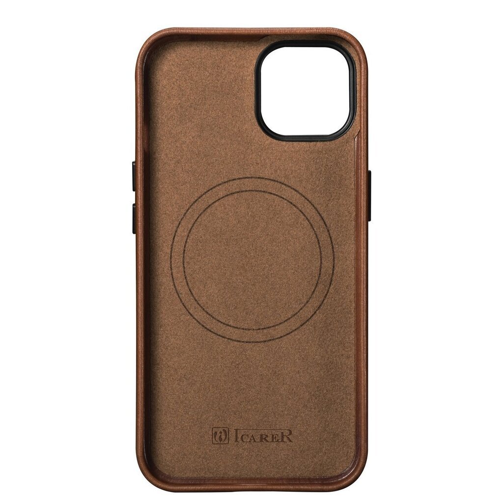 iCarer Leather iPhone 14 Magnetic Leather with MagSafe Brown (WMI14220701-RB) hind ja info | Telefonide kaitsekaaned ja -ümbrised | hansapost.ee