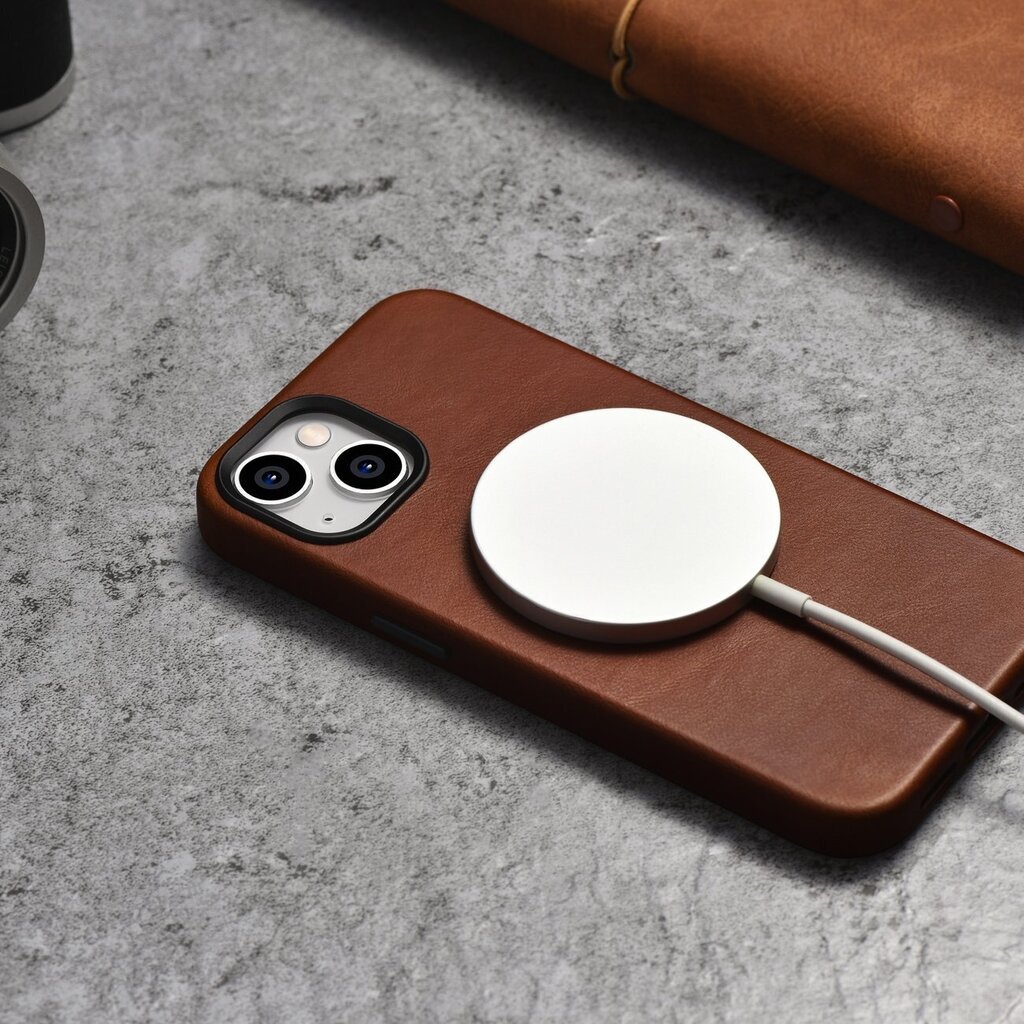 iCarer Leather iPhone 14 Magnetic Leather with MagSafe Brown (WMI14220701-RB) hind ja info | Telefonide kaitsekaaned ja -ümbrised | hansapost.ee