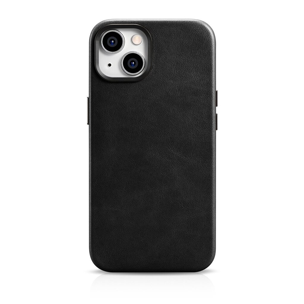 iCarer Leather iPhone 14 Plus Magnetic Leather with MagSafe Black (WMI14220703-BK) hind ja info | Telefonide kaitsekaaned ja -ümbrised | hansapost.ee