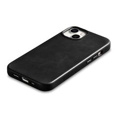 iCarer Leather iPhone 14 Plus Magnetic Leather with MagSafe Black (WMI14220703-BK) цена и информация | Чехлы для телефонов | hansapost.ee