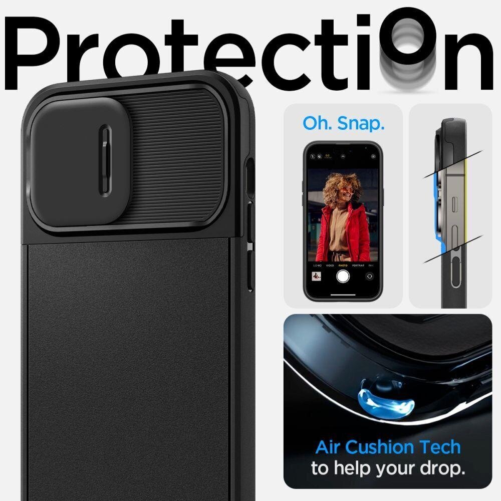 Spigen Optik Armor iPhone 14 Pro Max Black цена и информация | Telefonide kaitsekaaned ja -ümbrised | hansapost.ee