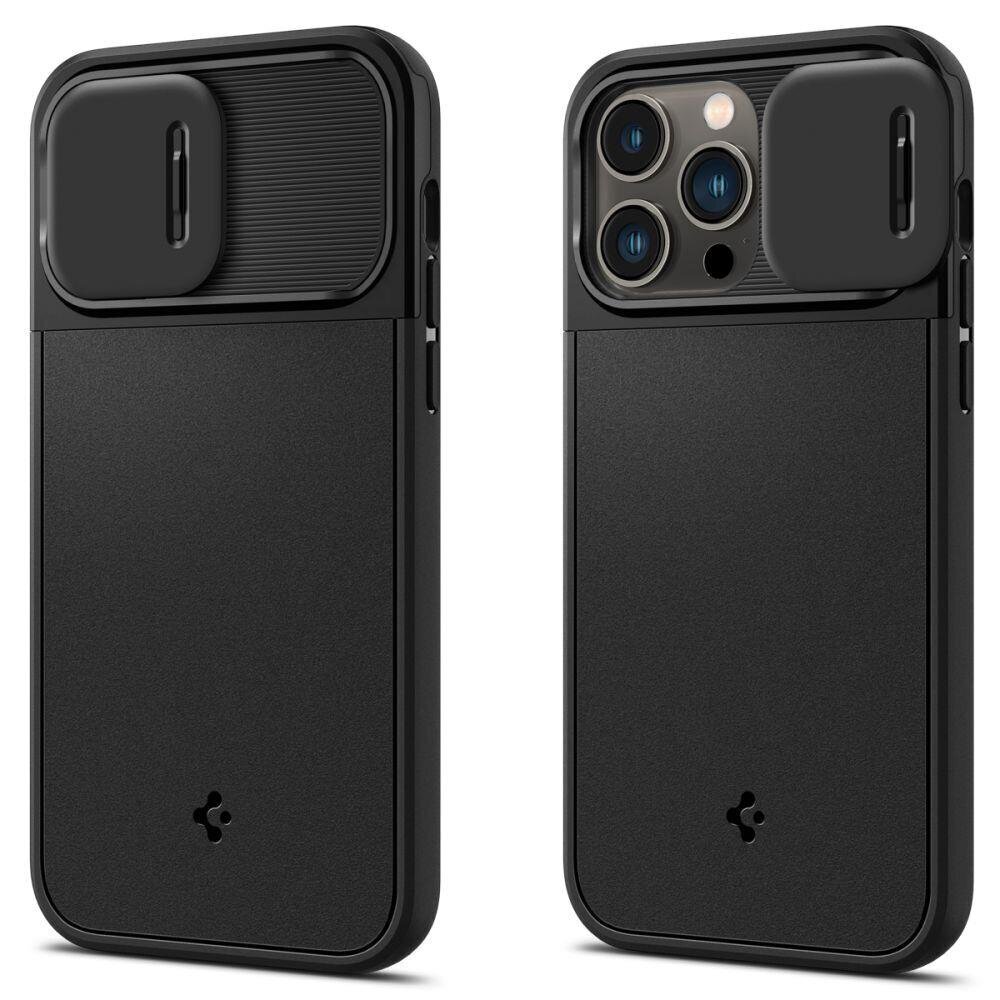 Spigen Optik Armor iPhone 14 Pro Max Black цена и информация | Telefonide kaitsekaaned ja -ümbrised | hansapost.ee