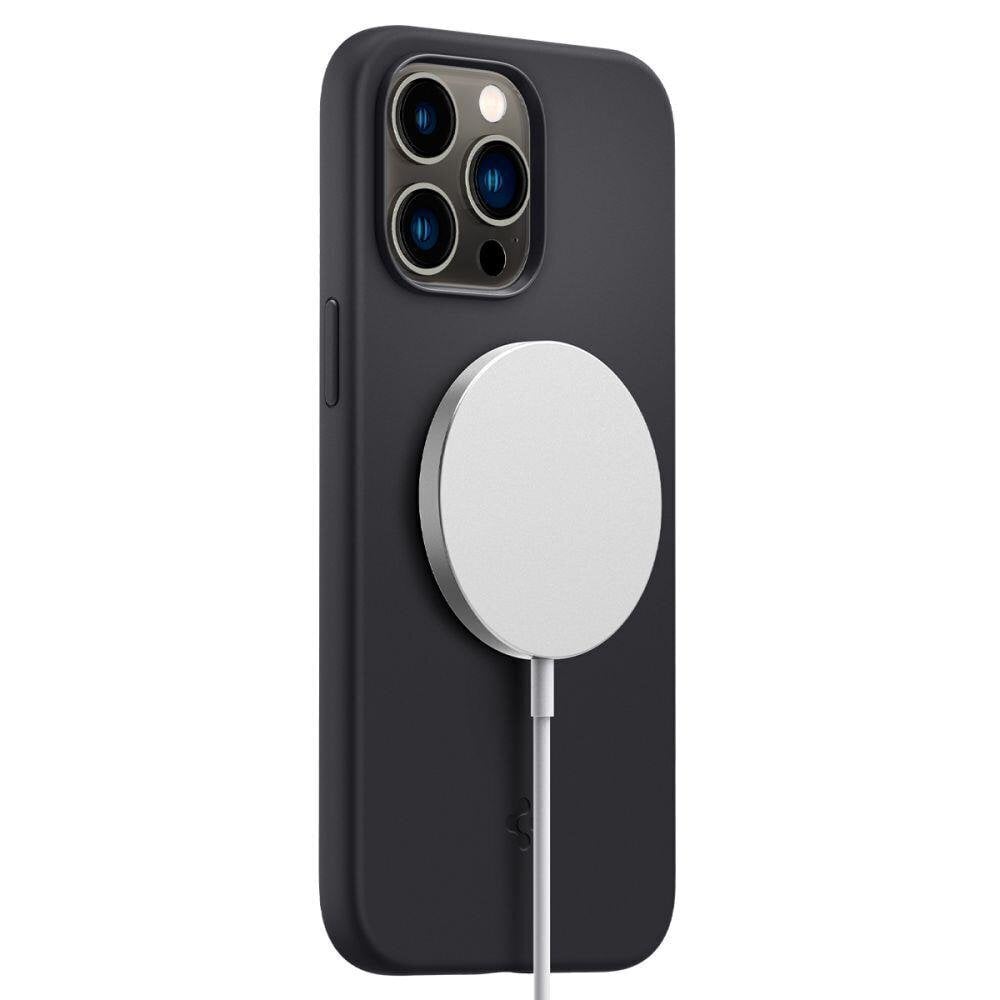 Spigen Silicone Fit iPhone 14 Pro Max Black цена и информация | Telefonide kaitsekaaned ja -ümbrised | hansapost.ee