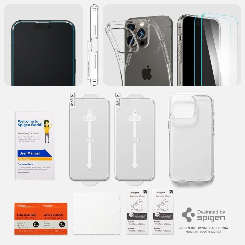 Spigen Crystal Pack iPhone 14 Pro Max Clear цена и информация | Telefonide kaitsekaaned ja -ümbrised | hansapost.ee