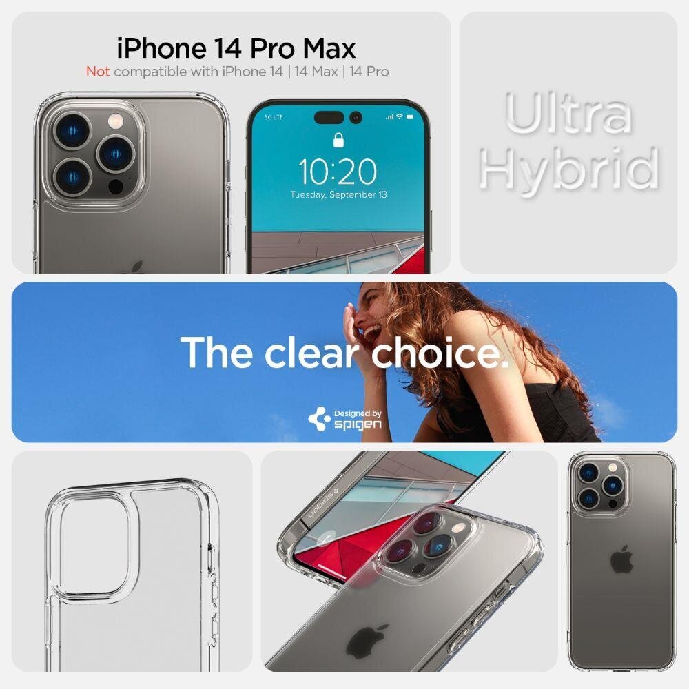 Spigen Ultra Hybrid iPhone 14 Pro Max FROST Clear цена и информация | Telefonide kaitsekaaned ja -ümbrised | hansapost.ee