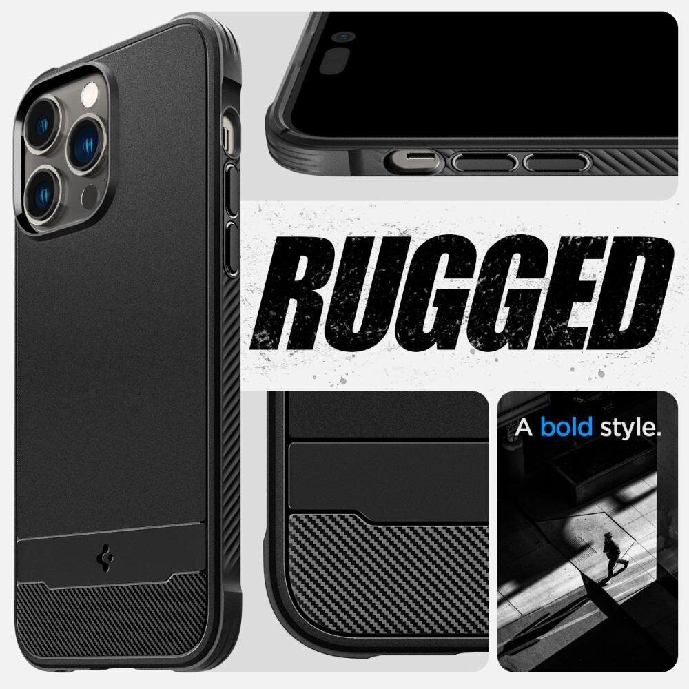 Spigen Rugged Armor iPhone 14 Pro Max Black hind ja info | Telefonide kaitsekaaned ja -ümbrised | hansapost.ee