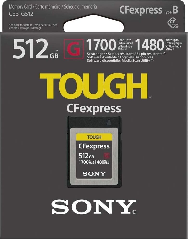 Sony Tough CEB-G CFexpress 512 GB (CEBG512) цена и информация | Fotoaparaatide mälukaardid | hansapost.ee
