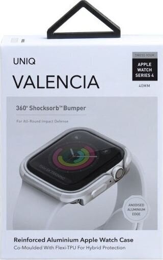 Uniq Valencia Apple Watch Series 5/ 4 40mm, hõbedane hind ja info | Nutikellade aksessuaarid ja tarvikud | hansapost.ee