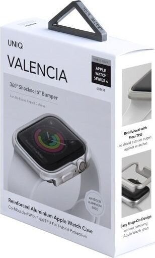 Uniq Valencia Apple Watch Series 5/ 4 40mm, hõbedane цена и информация | Nutikellade aksessuaarid ja tarvikud | hansapost.ee