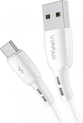 Vipfan USB to USB-C cable Racing X05, 3A, 2m (white) hind ja info | Juhtmed ja kaablid | hansapost.ee