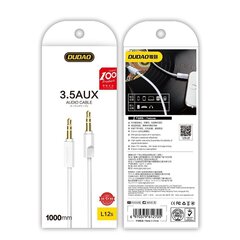 Dudao AUX mini jack 3.5mm 1m 3-pole stereo (L12S white) hind ja info | Mobiiltelefonide kaablid | hansapost.ee