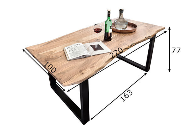 Laud Tische, 100 x 220 cm, pruun hind ja info | Köögilauad, söögilauad | hansapost.ee