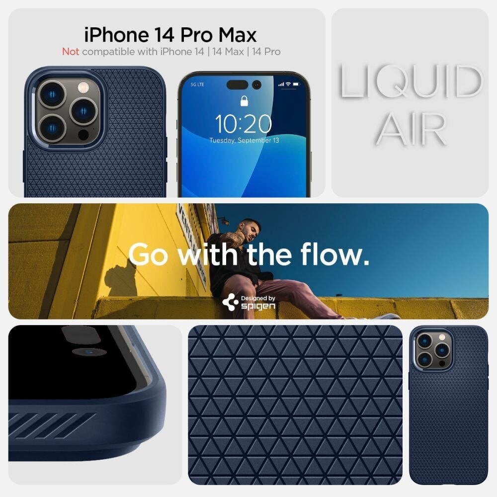 Spigen Liquid AIR iPhone 14 Pro Max Blue цена и информация | Telefonide kaitsekaaned ja -ümbrised | hansapost.ee